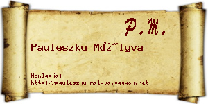 Pauleszku Mályva névjegykártya